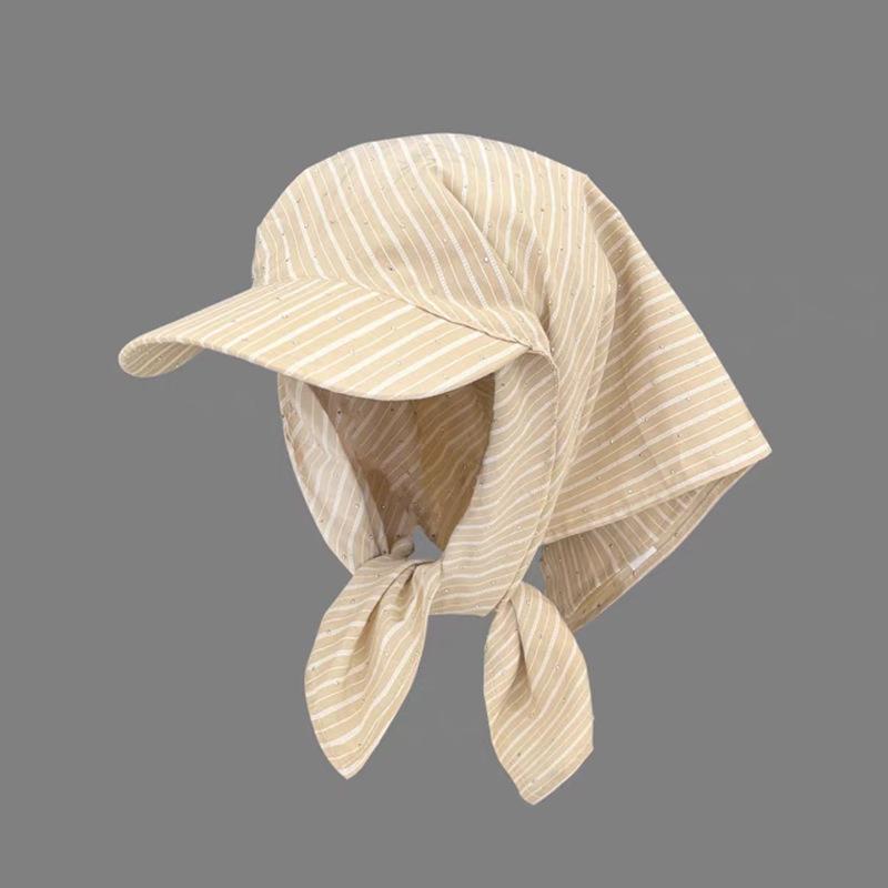 

Корейский стиль, Полосатый ретро платок на голову, Шляпа, Мужская и женская, Солнцезащитный треугольный шарф, Кепка с козырьком, Уличная, Шляпа с капюшоном Adjustable