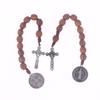 Saint Benedict Medal Prayer Pocket Rosary Catholic Brown Wood Beads With Saint Benedict Medal And Crucifix