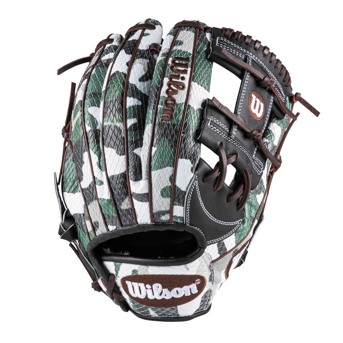 

Wilson Wannabe Hero Dual Infield Glove WBW102445 Black Camo Thumb Pad Pinky Finger Insert US Original Model