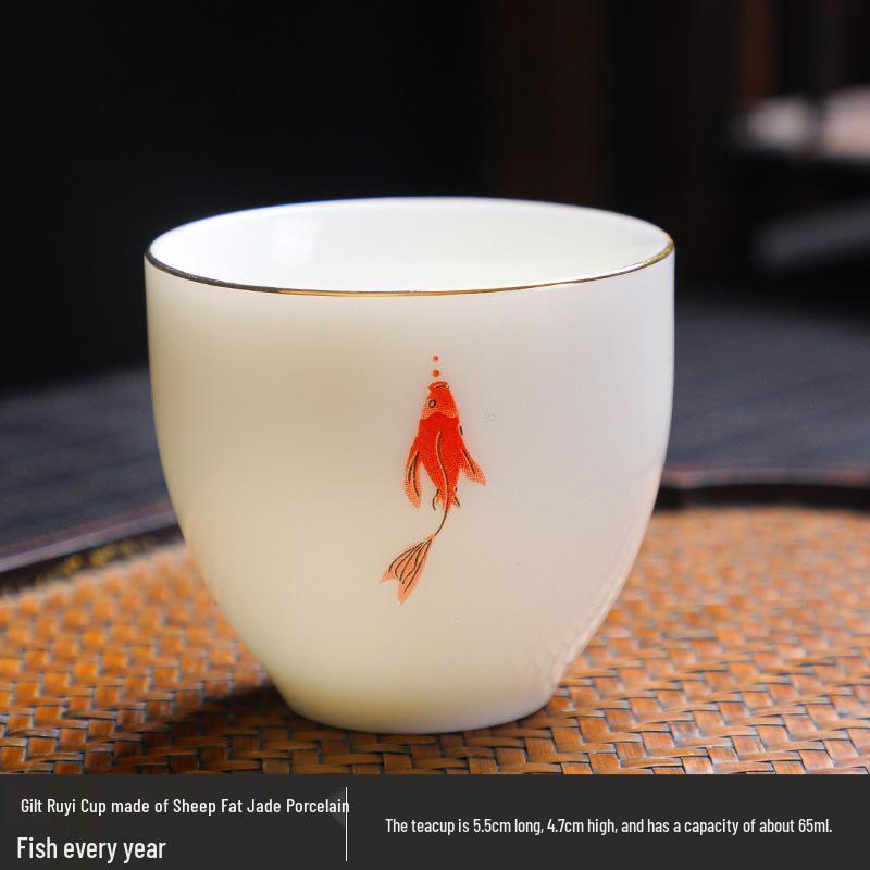 Jade Kung Fu Tea Set: Sheep Fat Dehua White Porcelain Small Tea Tasting Cups - Ideal Gift for Tea Lovers