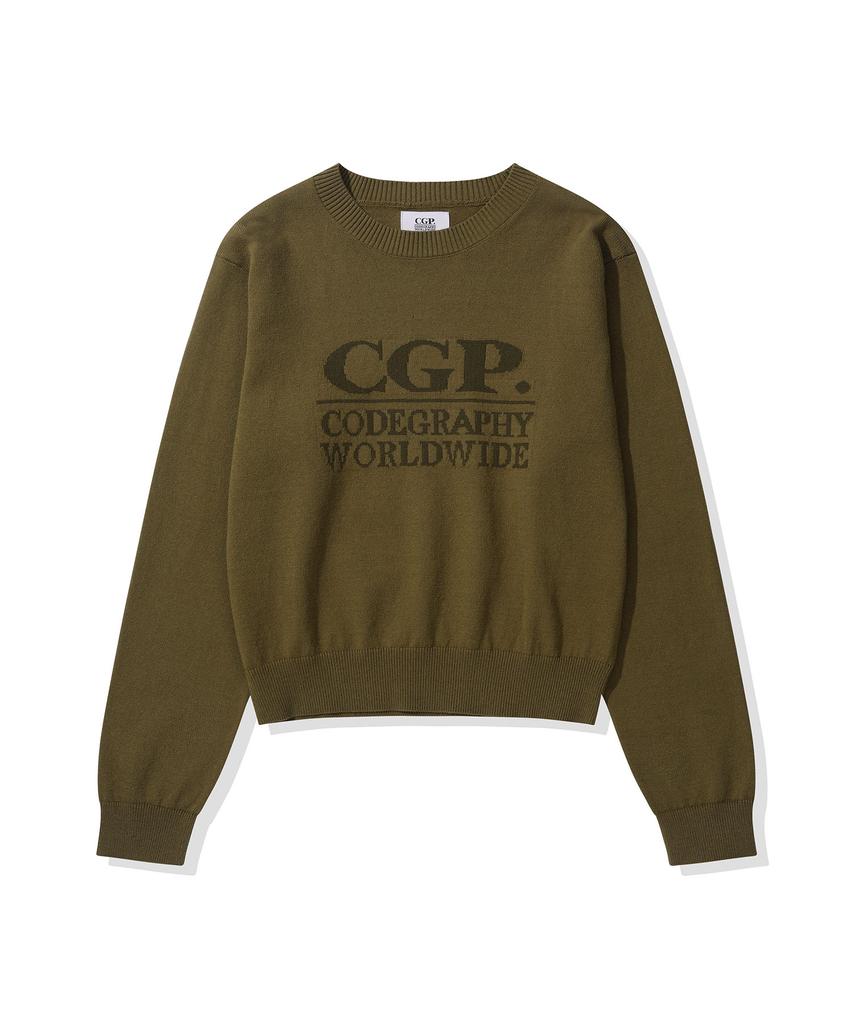CGP (Women) Square Logo Knit - Olive