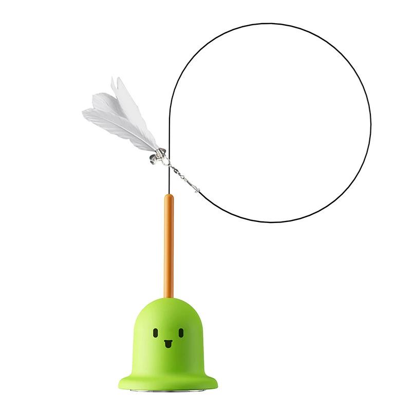 

Cat Toy Teaser Rod with Suction Cup Self - entertaining Feather Pet Toy with Bell Long Pole Interactive and Bite - Resistant світло-зелений колір
