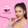 SUGAR POP 4 In 1 Lip Twist | Multi-use Stackable Lipsticks for Women | Enriched with Castor Oil | Satin Matte Hydrating Formula | 6.4gm - 01 Classic
