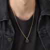 Einfache sechseckige Halsketten für Männer Jungen, Wasserdichter geometrischer Edelstahl-Anhänger-Halsband, Schwarzes Halsband für Männer Schmuck