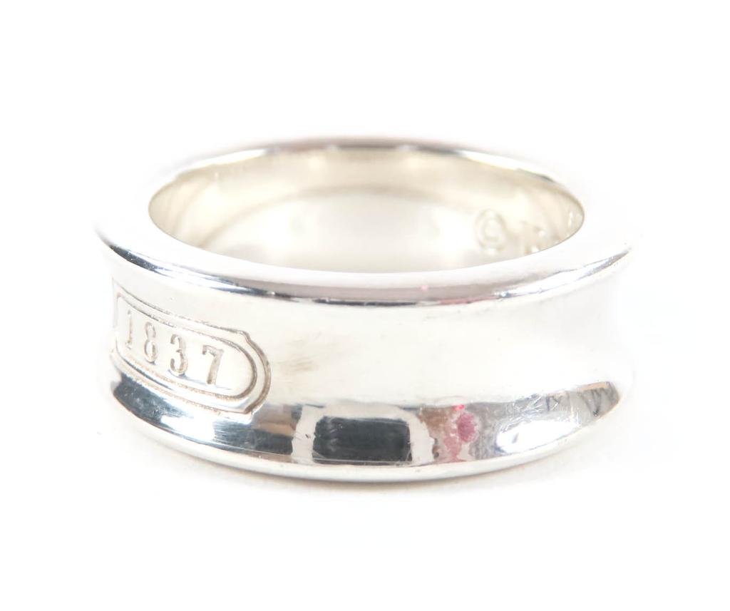 Great TIFFANY&Co. Ring Narrow Long Silver 925 Women Used