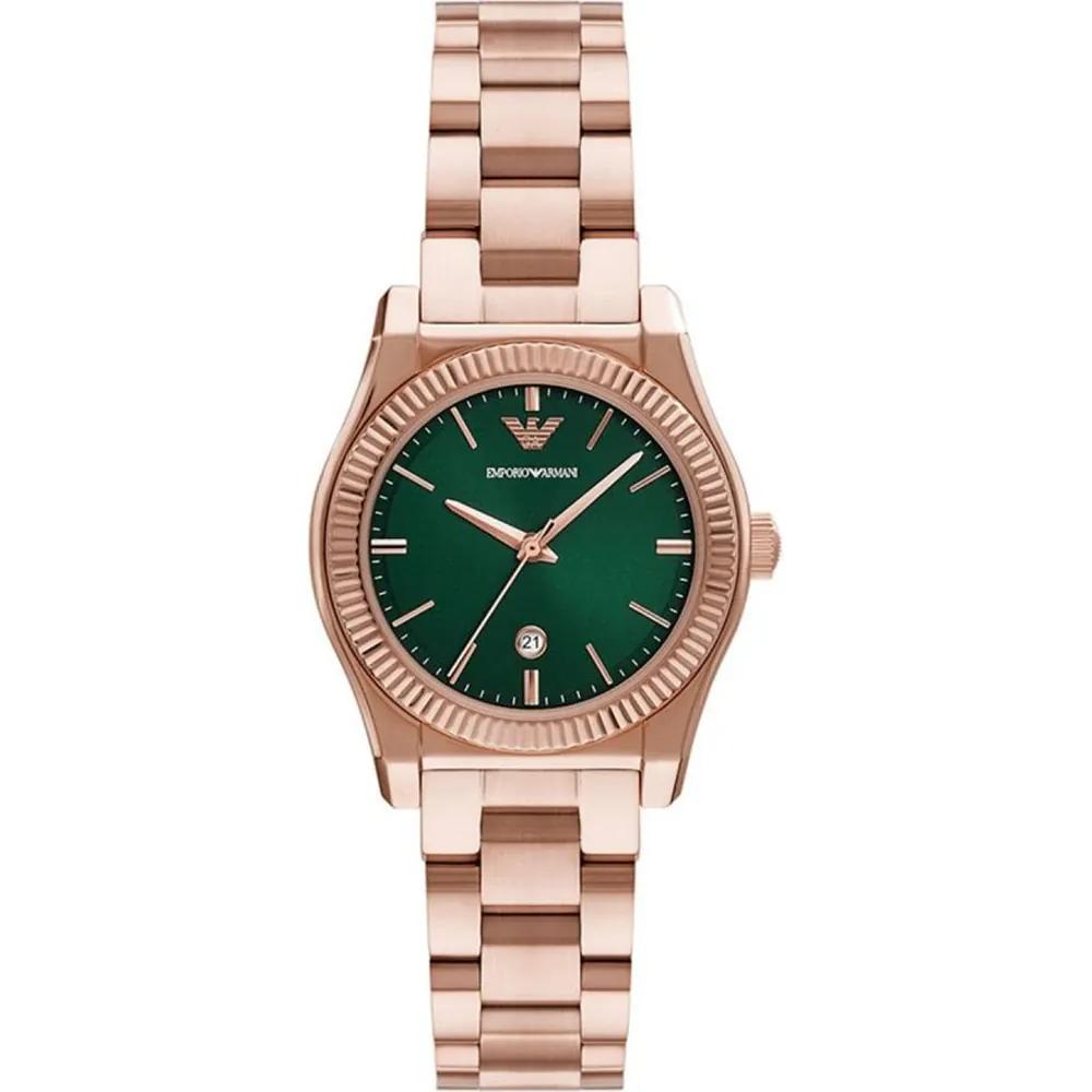 Emporio Armani Federica Green Rose Gold Stainless Steel Ladies Quartz Watch AR11639 зелёный