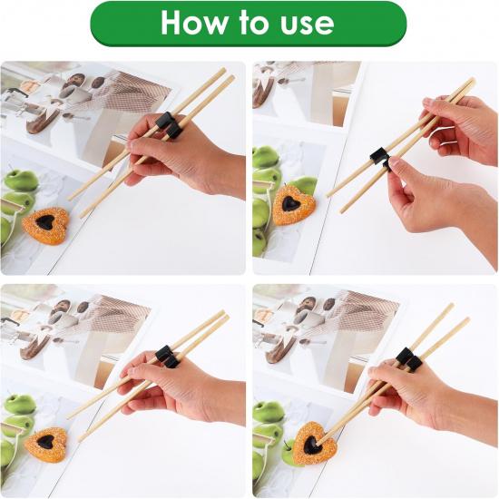 6 Pairs Reble Chopsticks Helper,Chopsticks Trainer Training Chopsticks For Adults Training Chopstick Hinges Connector,Non-Slip And Portable Practice