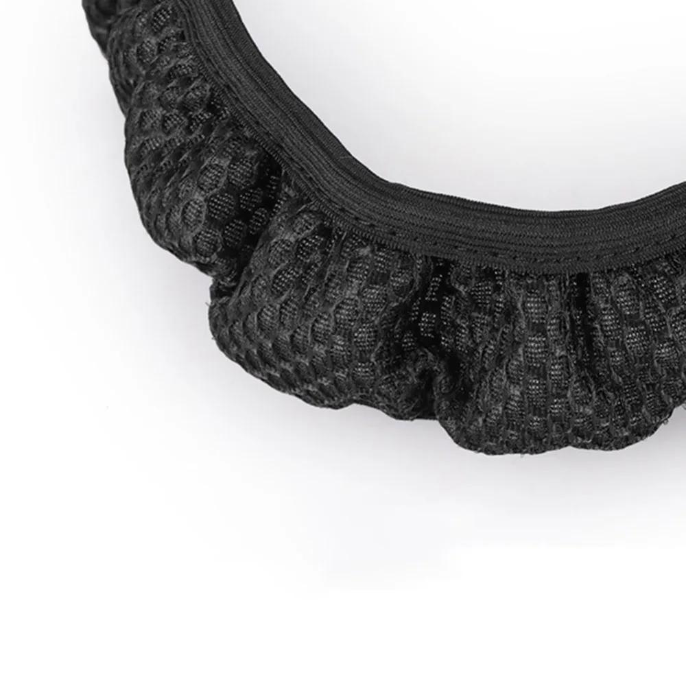 Braid On Needles Mesh Fabric Steering-Wheel Cover Set Car Steering Wheel Covers For Auto Interior Accessories For Women Men