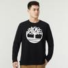 Timberland Tree Logo Print American Vintage Outdoor Sports Casual Comfortable Breathable Loose Crew Neck Long Sleeve T-Shirt Men Tops Black A2Q9U-001