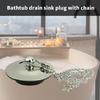 Easy to Use Washbasin Drain Stoppers with 50cm Chain multifunction Sink & Tub Drain Plugs Simple Install for Various drain