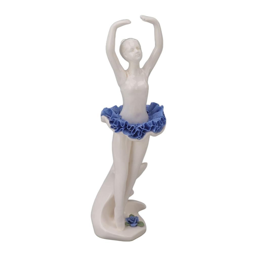 Ballerina Girl Figurine Ballet Dancer Statue Ceramic Sculpture Desk Ornament for Home Bookshelf