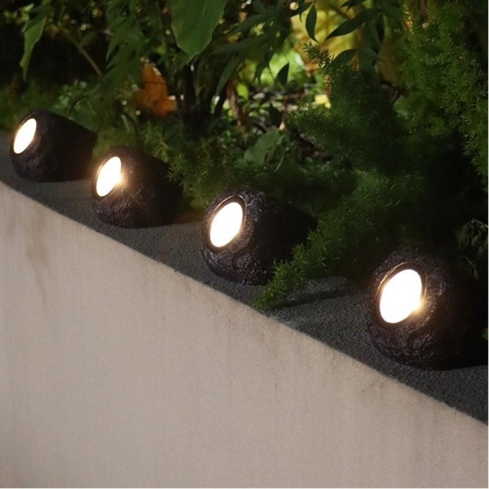 Waterproof Solar Powered Light Resin Rock Stone Stone Solar Light Simulation Stone Lights  Garden
