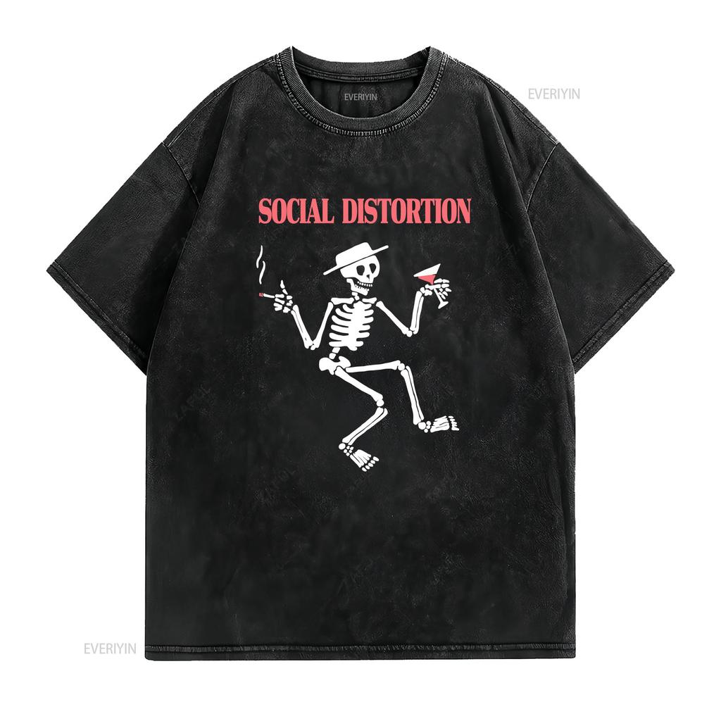 Vintage Social Distortion Skeleton Giant T Shirt Size Medium Rock Band  s vintage Washed Top For Everyday Wear Stylish