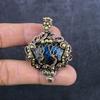 Natural Labradorite Gemstone Copper Wire Wrap Jewelry Pendant 2.05" Y0A58