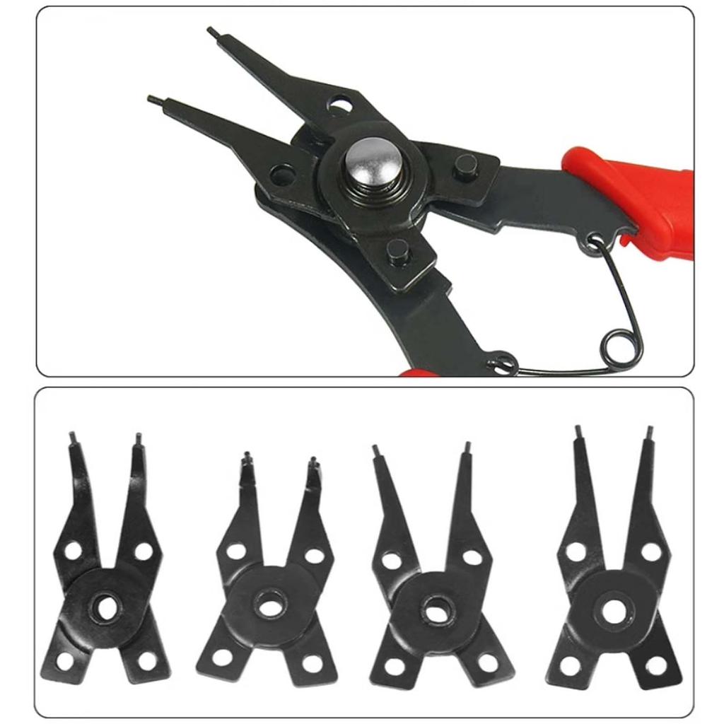 Multifunctional 4-in-1 Snap Ring Pliers, Internal External Right Angle Elbow Snap Ring Circlip Expansion Pliers