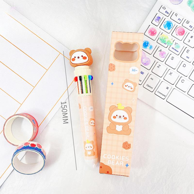 Kreslené 10barevné kuličkové pero Studentské psaní psacích potřeb modelování podle vícebarevného pera