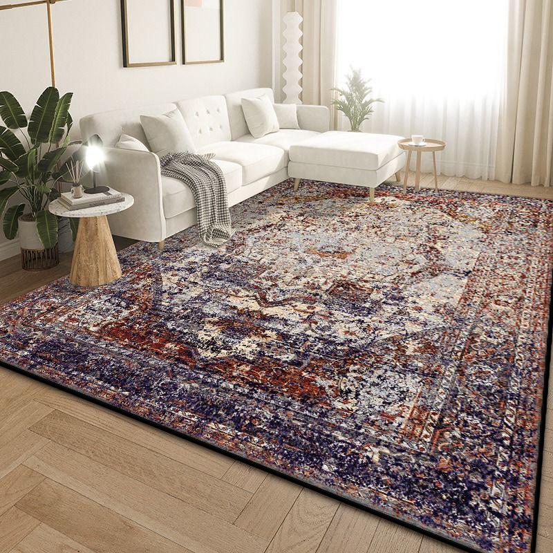 Retro Carpets for Living Room Decoration Light Colour Home Decor Persian Design Bedroom Rugs Large Size Non-slip Lounge Rug Ma