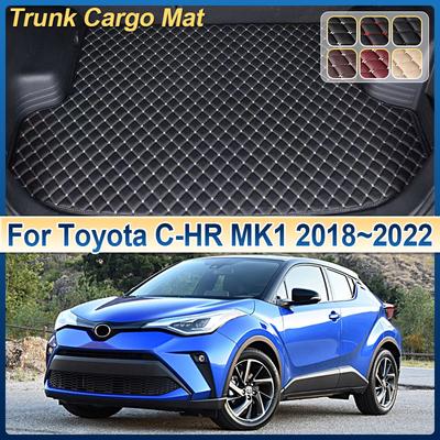 Leder Kofferraummatte für Toyota C-HR CHR MK1 2018~2022 Ladeflächen-Schutzpolster Kofferraumteppich Auto Innenzubehör