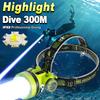 Neueste Professionelle Tauchlampe Wiederaufladbare Unterwasser-Laterne IPX8 Wasserdicht Super Helle Taucher-Speerfischerei-Stirnlampe