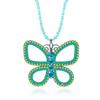 Sweet Diamond Imitation Decorated Butterfly Shaped Hollow Design Necklace