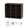 Literature Organizers, 24 Compartments Office Mailbox with Adjustable Shelves, Wood Literature Sorter 29x12x24.4 Inches for Office, Home, Classroom,