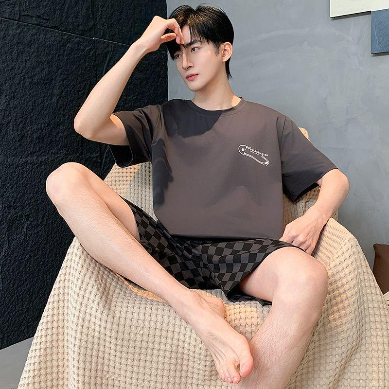2026 Men's Spring/Summer Plus Size Short Sleeve Pajama Set
