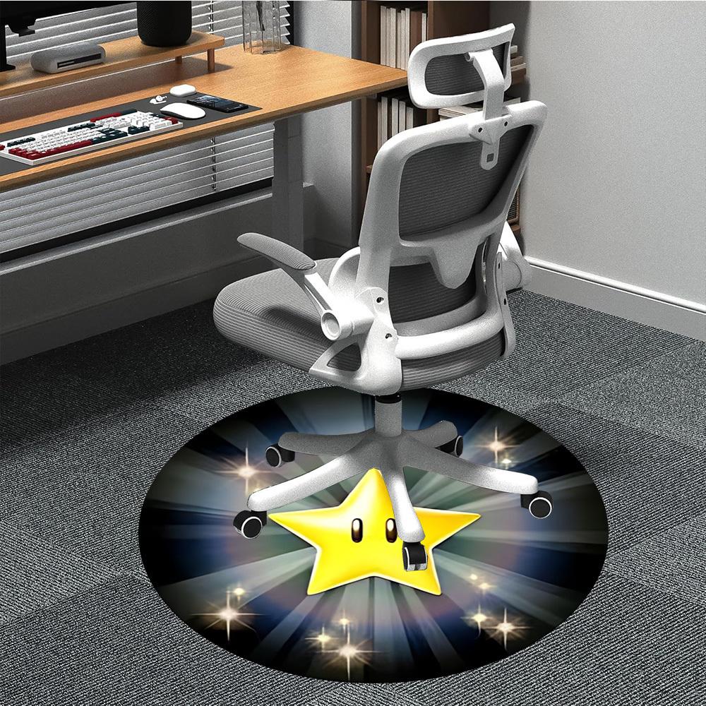 1pc Super Mario Star Chair Carpet for Office, Soft Flannel Throw Mat, Perfect for Office,Holiday Party Decoration Choice yy251113062