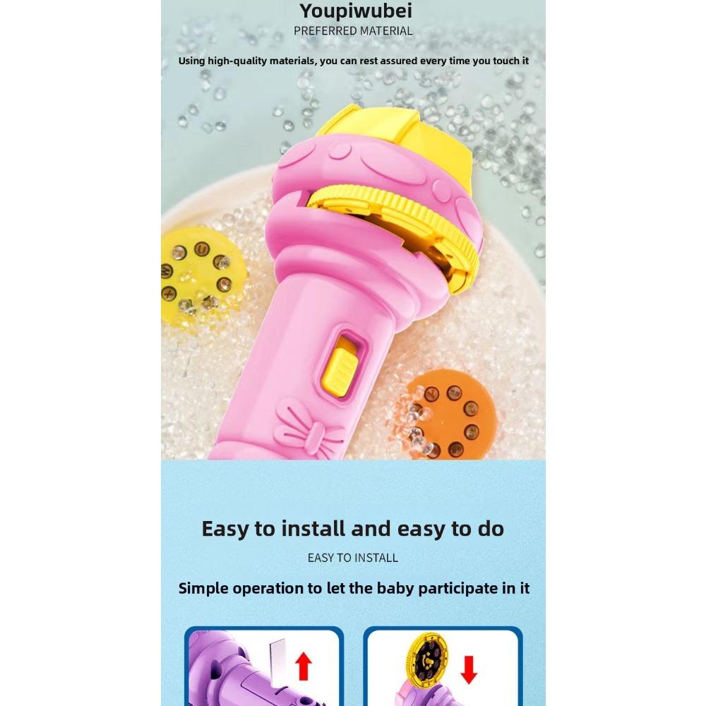 Cartoon Kids Projection Flashlight Mini Projector Baby Early Education Toy Children Learning Toy Gift