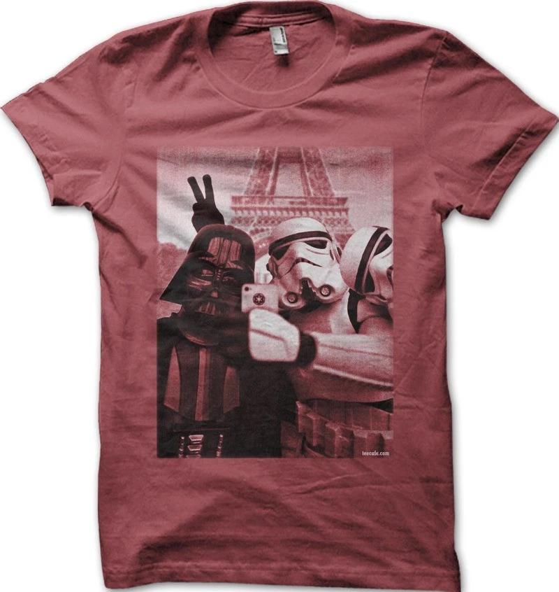 Star Wars StormTrooper Darth Vader JEDI Selfie Paris YODA red t-shirt OZ9773 S