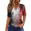 Women's Casual Short Sleeve V Neck T Shirt with Decorative Buttons Halloween Print Relaxed Fit Top for Everyday Wear