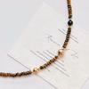 Autumn And Winter Maillard Retro Style High Quality Natural Tiger'S Eye Stone Collarbone Chain Necklace Women