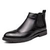 Men’s Brogues Motorcycle Boots Retro Street Style Dress Chelsea Boots Tuxedo Wedding Men Ankle Boots Plus Size