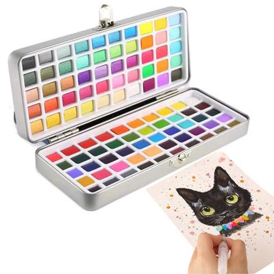 Watercolor Paint Set with Brush Portable Boxed Paints Set Pocket Artist Watercolor