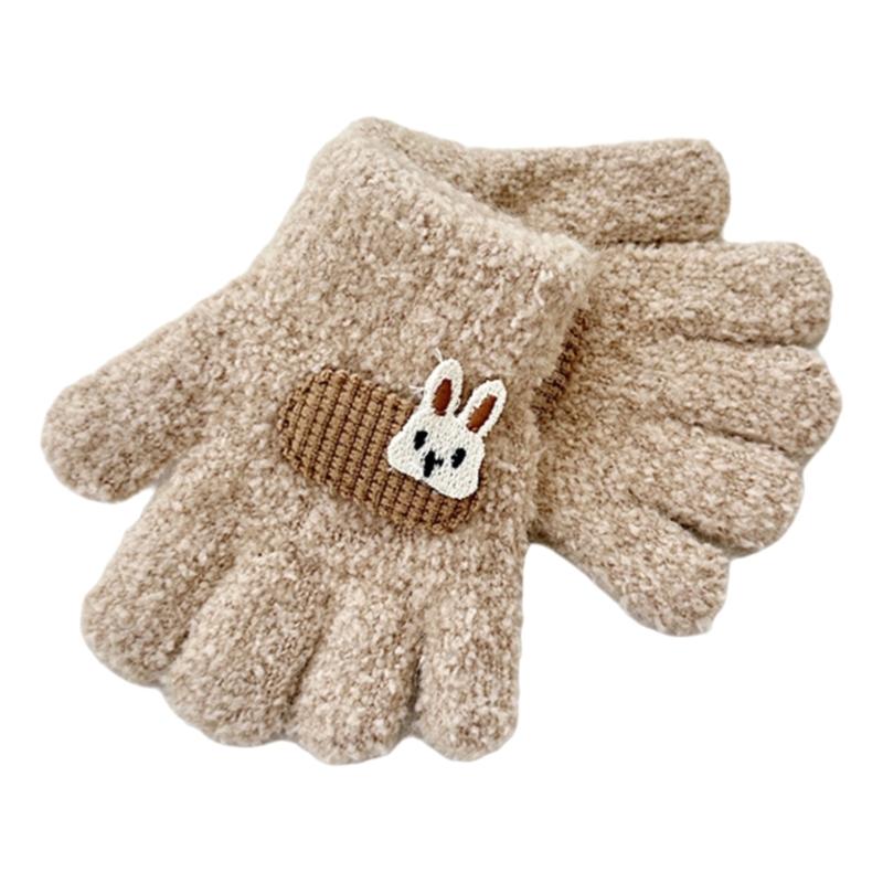 Cosy Winter Gloves for Kids Ages 1 To 3 Year Soft and Warm Five Finger Mittens 69HE