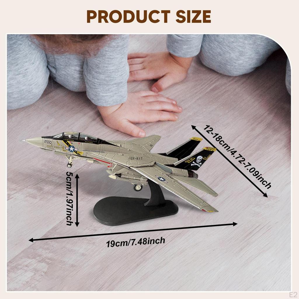 1:100 F-14A Aircraft Model Stimulated Fighter Collectible Teaching Aids with Base Attack Plane