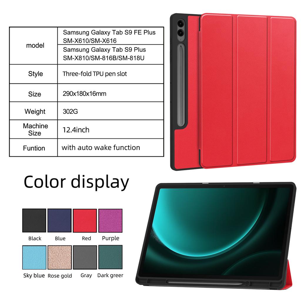 TPU for Samsung Galaxy Tab S9FE Plus Bracket Tablet Computer Protective Sleeve