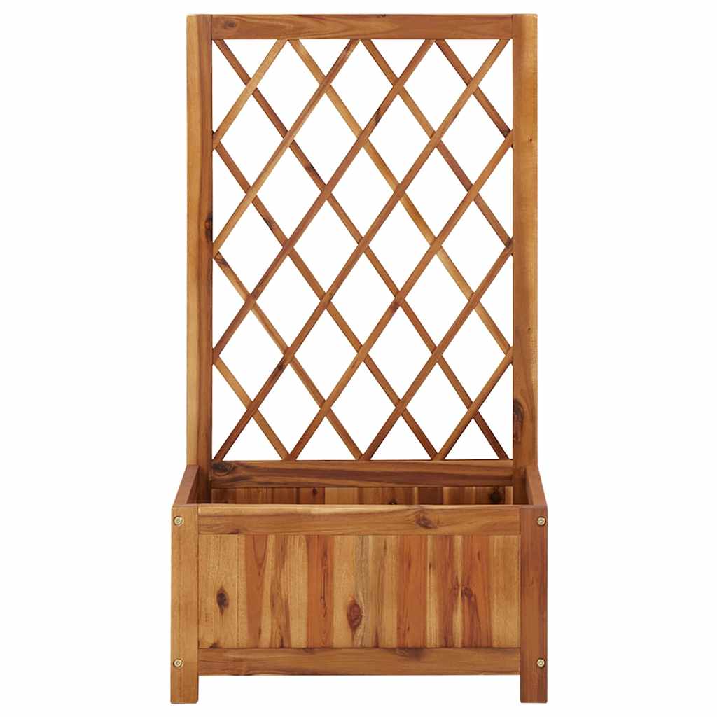 Vidaxl Raised Planter with Trellis, Solid Acacia Wood