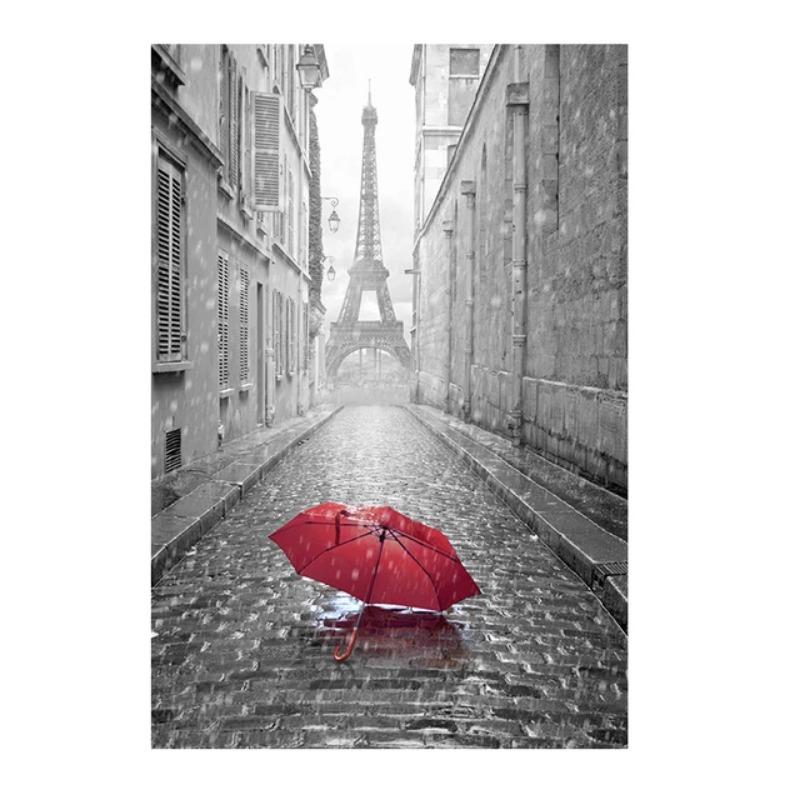 Paris Couples Walking Landscape Canvas Art Painting Modern City Abstract Eiffel Tower Watercolor Graffiti Poster Wall Home Decor