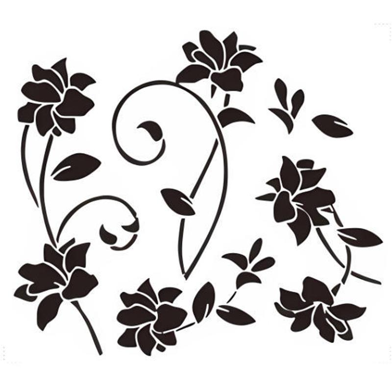 Autocolante de perete cu viță de vie florală, combinație simplă, autocolante pentru baie, autoadezive, impermeabile, autocolante pentru decorarea casei
