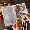 JIANWU Halloween Castle Series Vintage Dark Skull Pumpkin Landscape Material Collage PET Sticker Creative DIY Journal Stationery