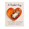 Cat Memorial Pocket Hug with Inspirational Card Emotional Support Love Heart Shaped Cat Pocket Token Decoration Cat Owners Keepsake Gift
