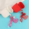 Sweet Acrylic Heart Pendant Keychain Link Chain Keyring for Purse,Handbag, Bag