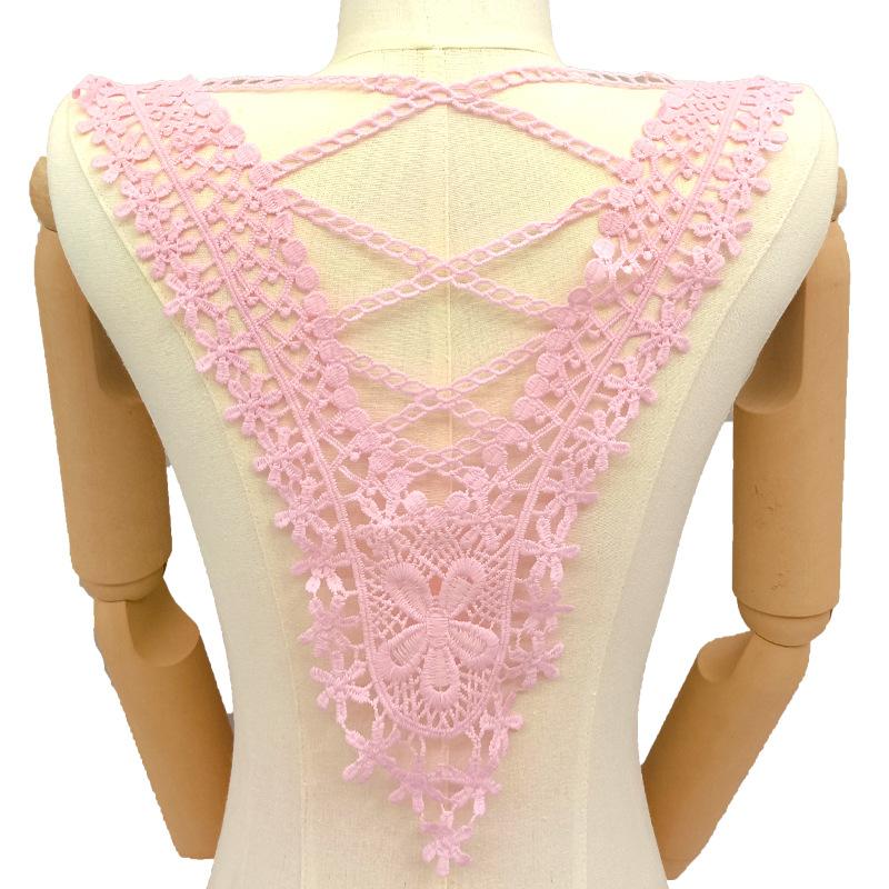 Milk silk embroidered corsage, lace embroidered back collar, hollow false collar DIY lace accessories