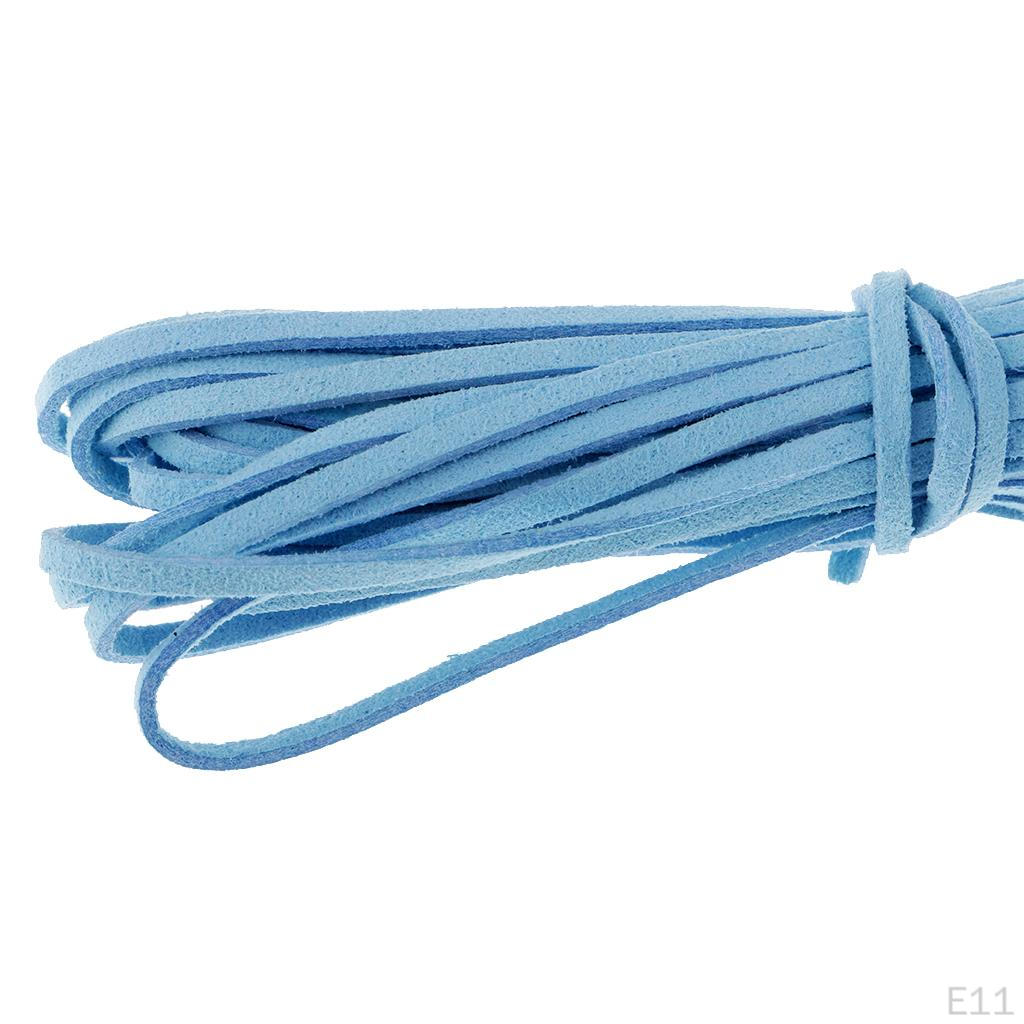 2 Pcs 2mm Flat Leather Beads Thread Suede Cord String for DIY Jewelry Crafts