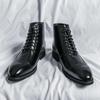 British Style High-Top Plus Size Leather Patchwork Martin Boots - Men's Autumn Fashion Trend