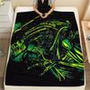 1PC Alien Print Flannel Blanket, High Quality All Seasons, Home Decor, Warmth and Comfort, Perfect for Christmas Gifts