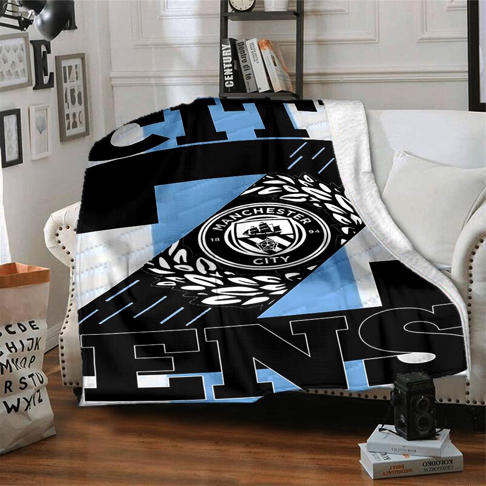 Manchester City Crest Blankets Flannel Printed Breathable Warm Throw Blanket for Home Office Bedspreads 0708a22