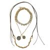 ZA European Bohemian Metal Coin Pendant Necklace - Women's Luxury Niche Choker Design