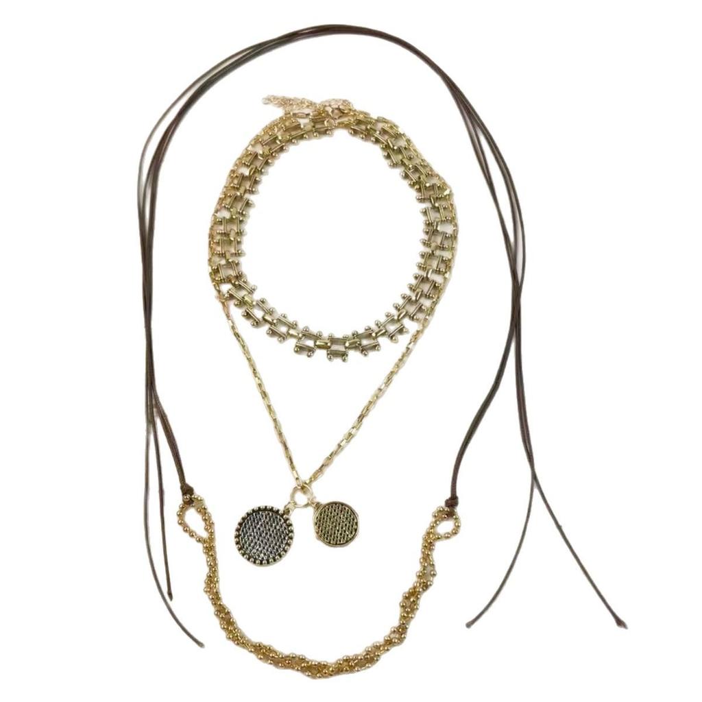 ZA European Bohemian Metal Coin Pendant Necklace - Women's Luxury Niche Choker Design