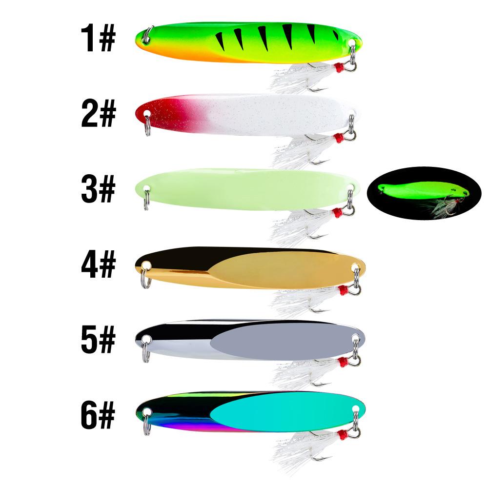 6 шт. Дальнобойная блесна с угловым лепестком 5 г - 40 г Металлическая переливающаяся тонущая блесна для пресноводной рыбалки 5g